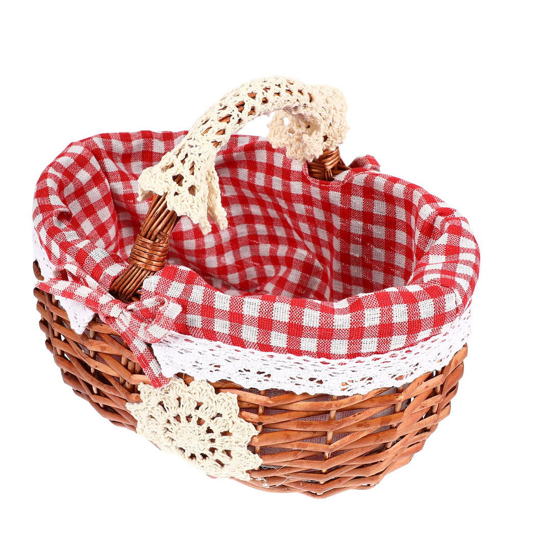 Generic Picknickkorb für Kinder, geflochten, Weidenkorb, Geschenkkorb, Osterkorb mit Griffen, Korb f