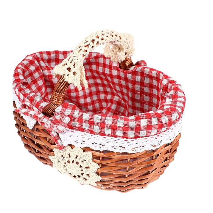 Generic Picknickkorb für Kinder, geflochten, Weidenkorb, Geschenkkorb, Osterkorb mit Griffen, Korb f