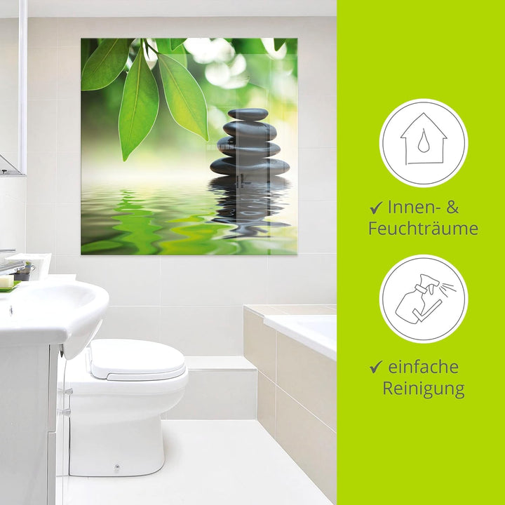 ARTland Glasbilder Wandbild Glas Bild einteilig 45x60 cm Hochformat Asien Wellness Entspannung Spa Z