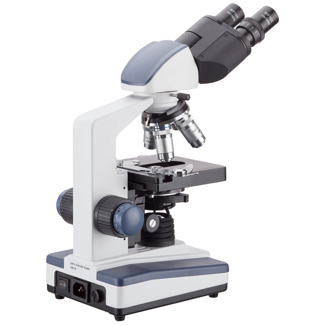 AmScope B120C-10M 40X-2500X LED Lab Binokular-Verbundmikroskop mit 3D-Bühne und 10MP-Kamera