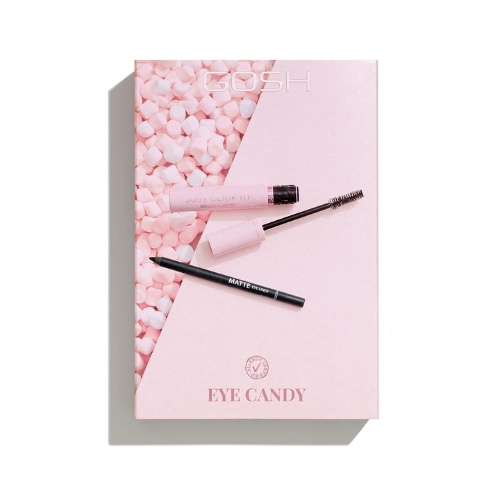 GOSH Wimperntusche & Eyeliner Geschenkset EYECANDY 2-teilig I wasserfeste Mascara für extra Länge &