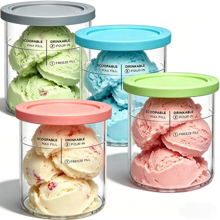 Behälter für Creami Deluxe mit Deckel 680ml Creami Becher für NC501 NC500 - BPA-frei und Spülmaschin