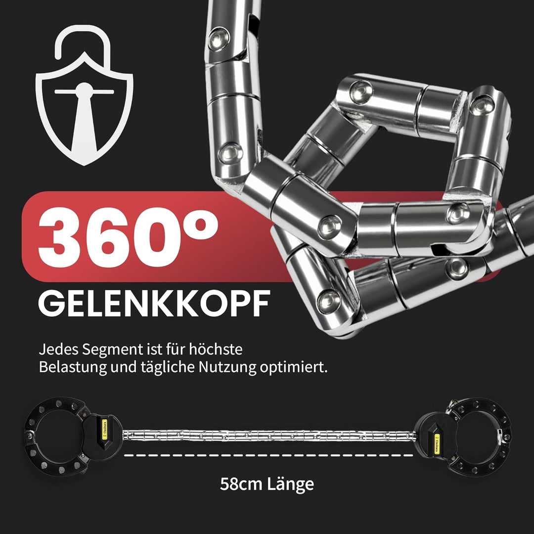 Handschellenschloss E-Scooter mit FLEX-TECHNOLOGIE für Roller, E-Bike & MTB-Bike - Kettenschloss & F