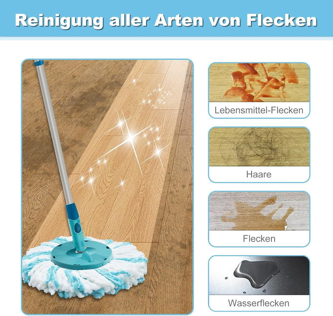 Bodenwischer Ersatzbezug, Wischmopp Bezug Kompatibel Mit Leifheit Clean Twist Disc Mop Ergo Wischmop