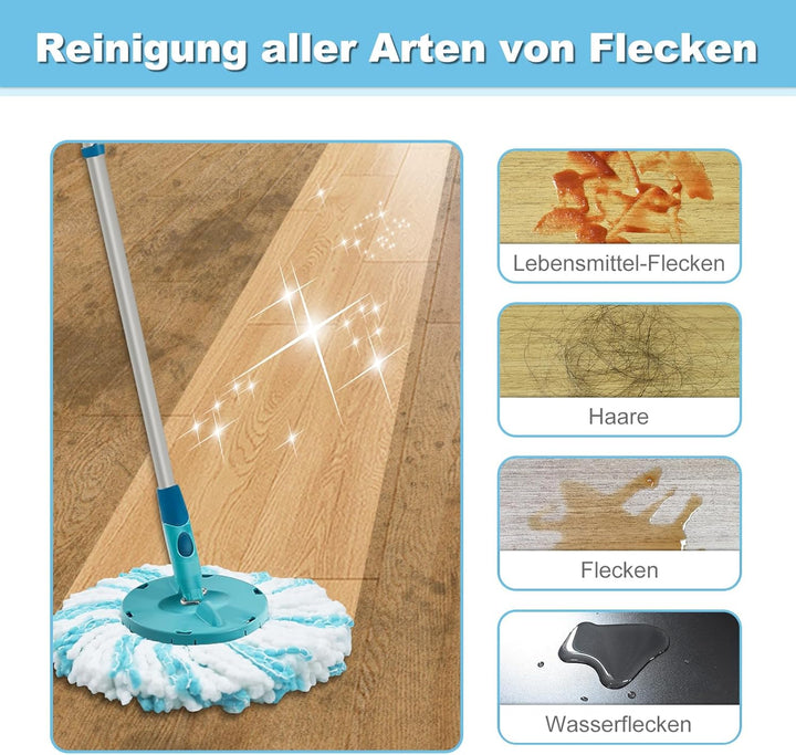 Bodenwischer Ersatzbezug, Wischmopp Bezug Kompatibel Mit Leifheit Clean Twist Disc Mop Ergo Wischmop