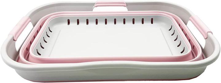 SAMMART 21L Super Mini Zusammenklappbarer Kunststoffkorb mit 3 Griffen – Faltbarer Pop-Up-Aufbewahru