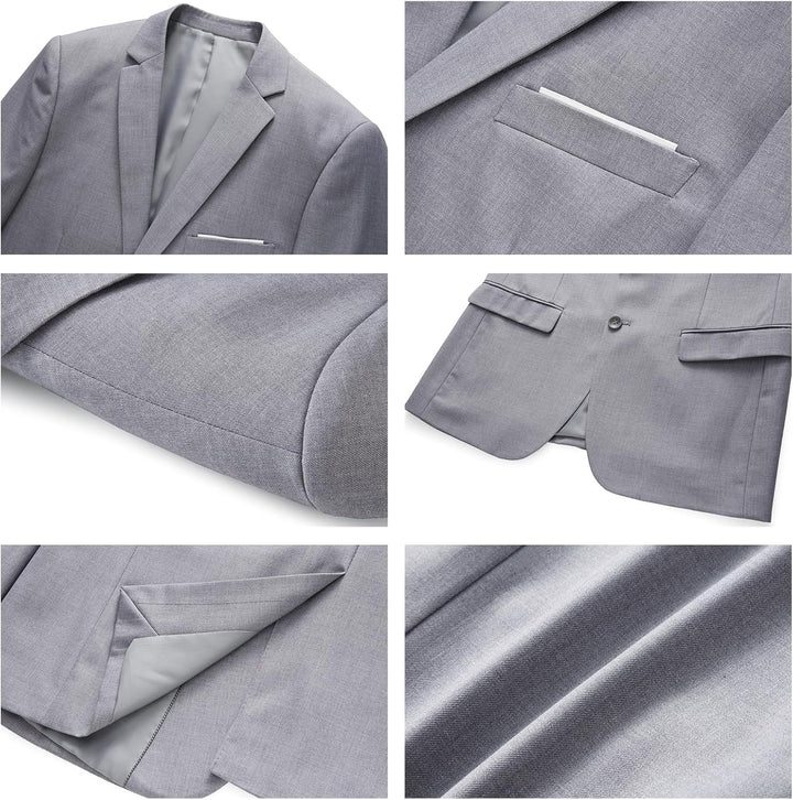 KUDMOL Herren Anzug 2 Stücke Slim Fit Anzug Business Hochzeit Formal Dinner Zwei Knöpfe Smoking Anzu