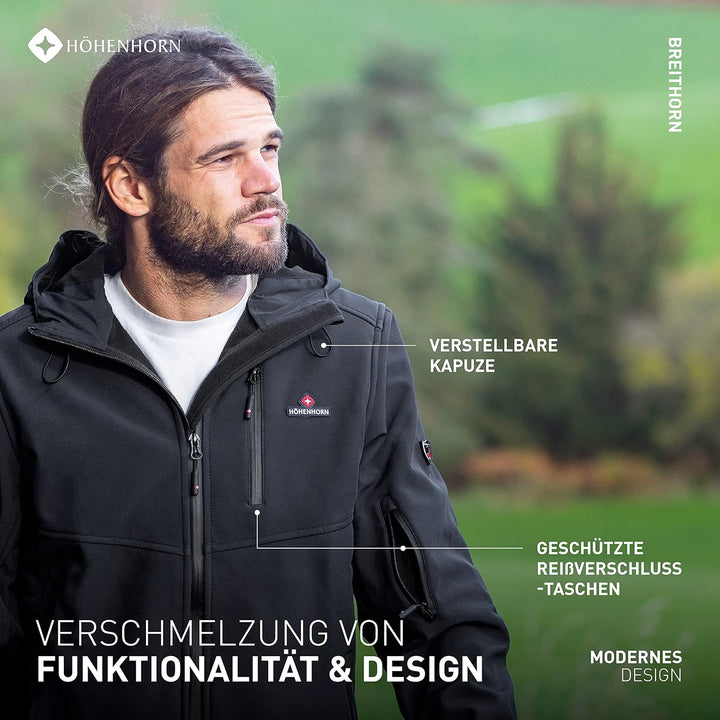 Höhenhorn Altus Herren Softshell Jacke Outdoor Funktionsjacke Freizeitjacke Wasserdicht Atmungsaktiv