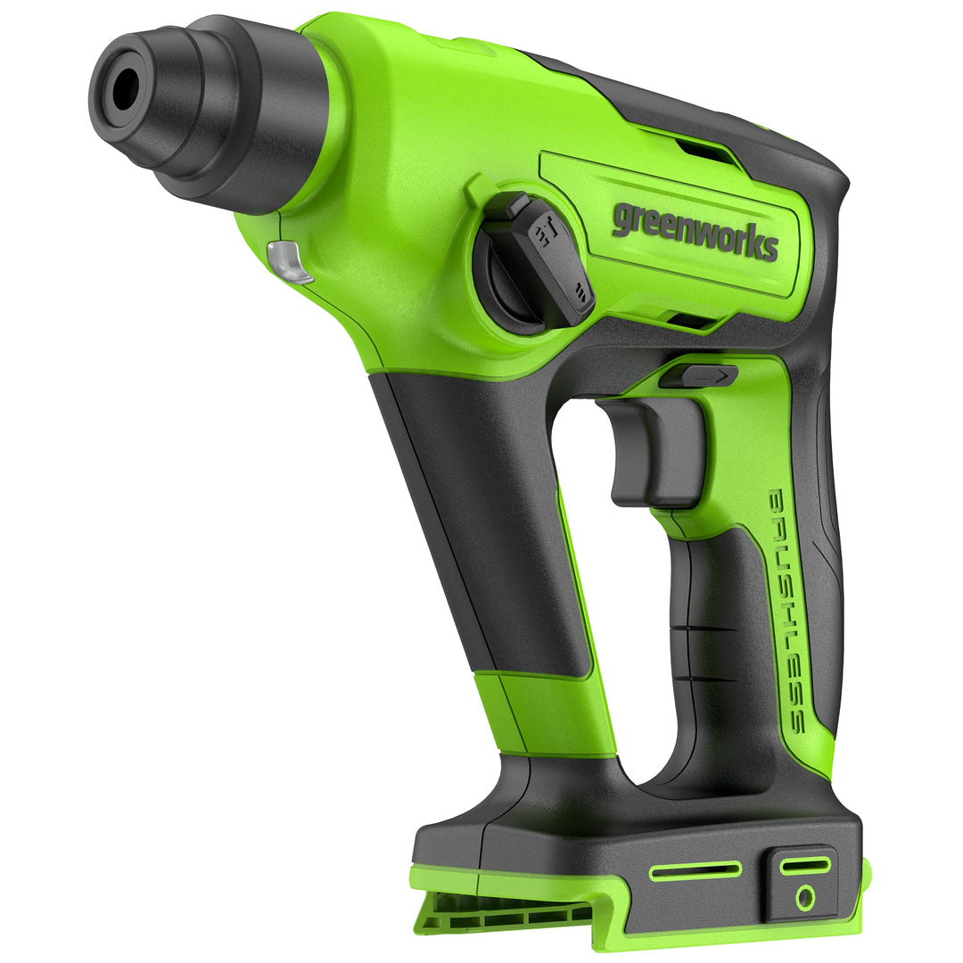 Greenworks 24V bürstenloser Akku-Bohrhammer, Schlagenergie 1,2 Joule, SDS-Plus, nur Werkzeug Nur Wer