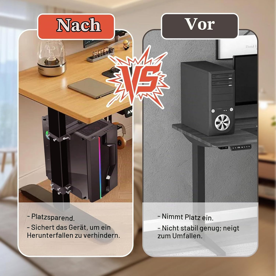 PC Halterung Unter Schreibtisch, PC Wandhalterung für Meisten Computergehäuse, Heavy Duty Computerge