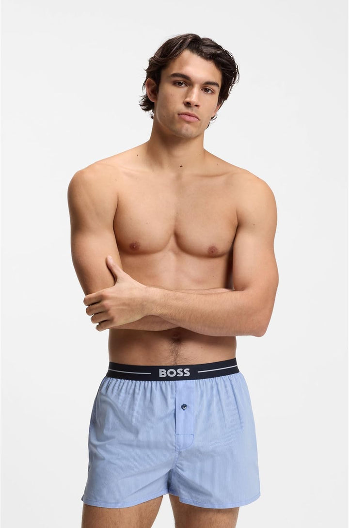 BOSS Herren Boxershorts, 2er Pack S New - Open Blue471, S New - Open Blue471
