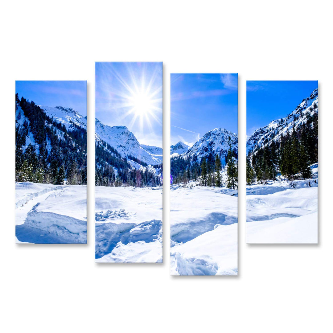 Bild auf Leinwand Berge Im Dorf Perstisau In Österreich Im Winter Wandbild Poster Kunstdruck Bilder