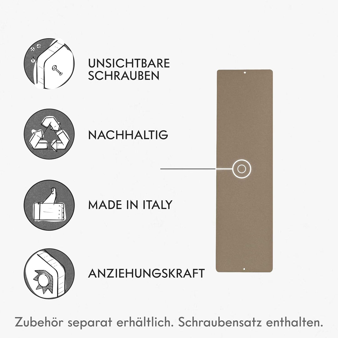 KalaMitica 60114-902-001 magnetische Kreidetafel aus Stahl, Beige, Grösse: 14x50x0,12 cm, Beige