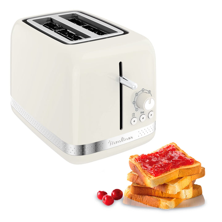 Moulinex Broodrooster Soleil LT300A10, Elfenbein Toaster mit 2 Schlitzen, Toaster mit 2 Schlitzen