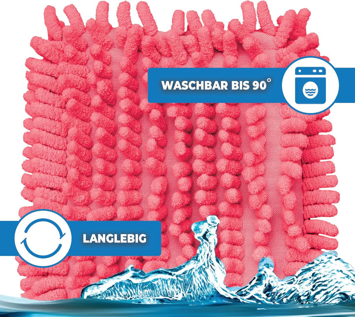 10x Bodenwischer Ersatzbezug - Chenille Wischbezug rot - Wischmopp Chenille aus Mikrofaser für empfi