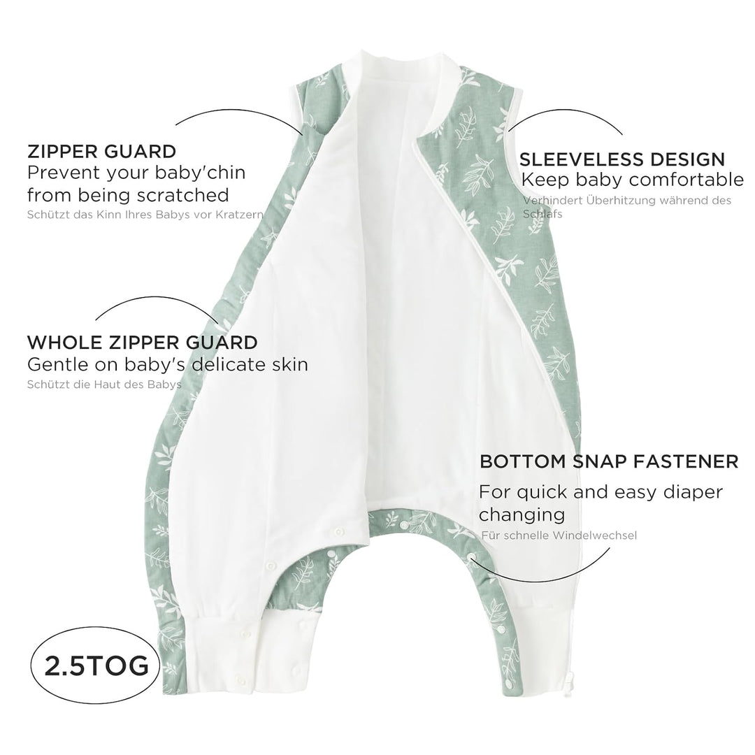 Duomiaomiao Baby Schlafsack mit füssen, Winter mit füssen,100% Baumwolle Schlafsack Baby, Baby Junge