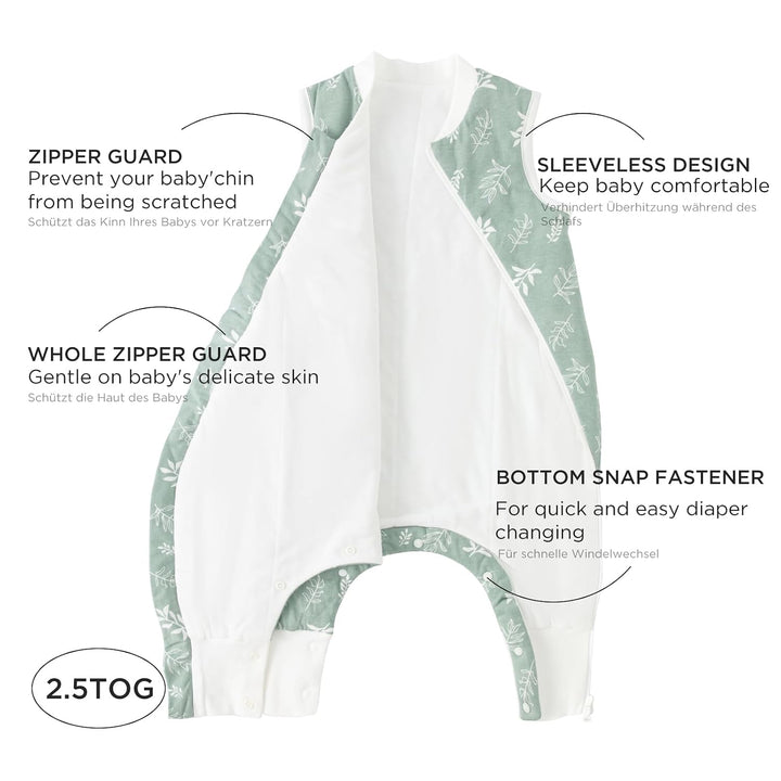 Duomiaomiao Baby Schlafsack mit füssen, Winter mit füssen,100% Baumwolle Schlafsack Baby, Baby Junge