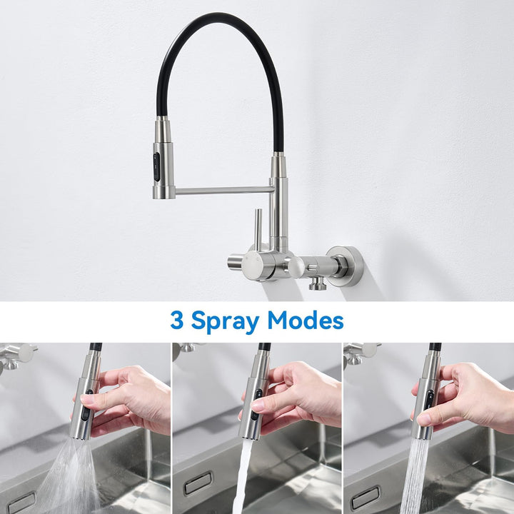 Wasserhahn Küche Wandmontage mit 3/4 Zoll Anschluss, Küchenarmatur Wand für Geschirrspüler/Waschmasc