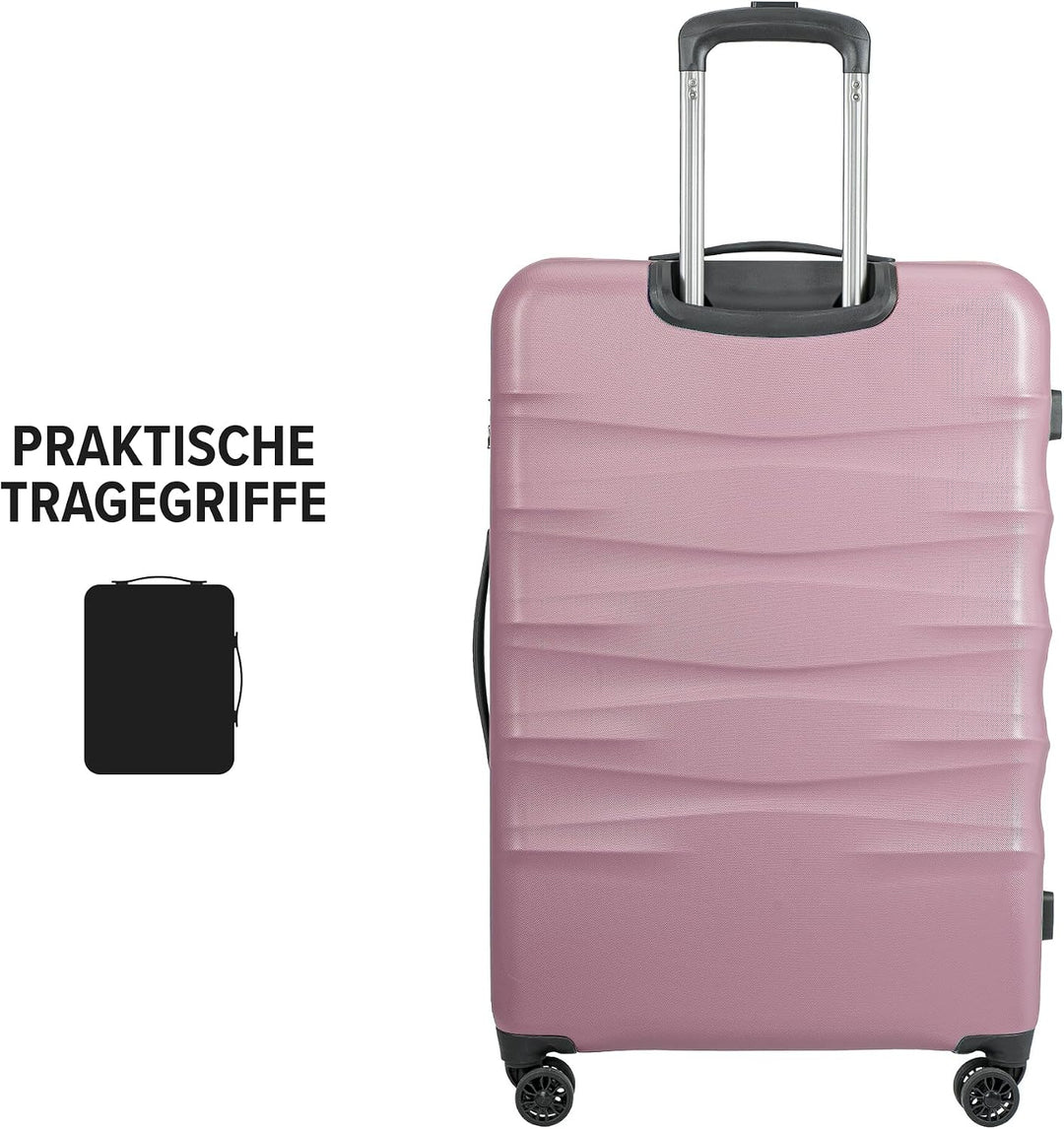 PUCCINI Polycarbonat Koffer Valencia Hartschalenkoffer Trolley Leicht Reisekoffer mit Zwillingsrolle