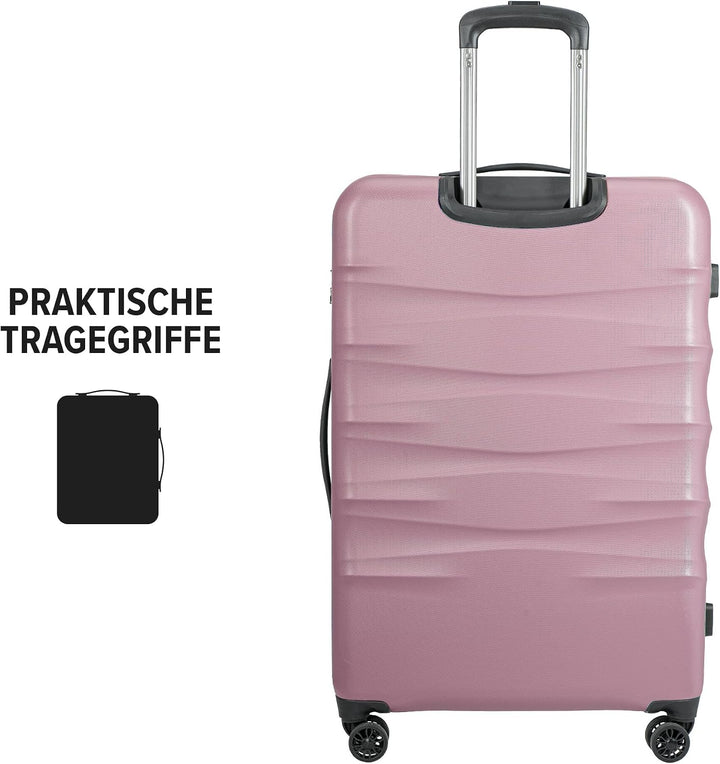 PUCCINI Polycarbonat Koffer Valencia Hartschalenkoffer Trolley Leicht Reisekoffer mit Zwillingsrolle