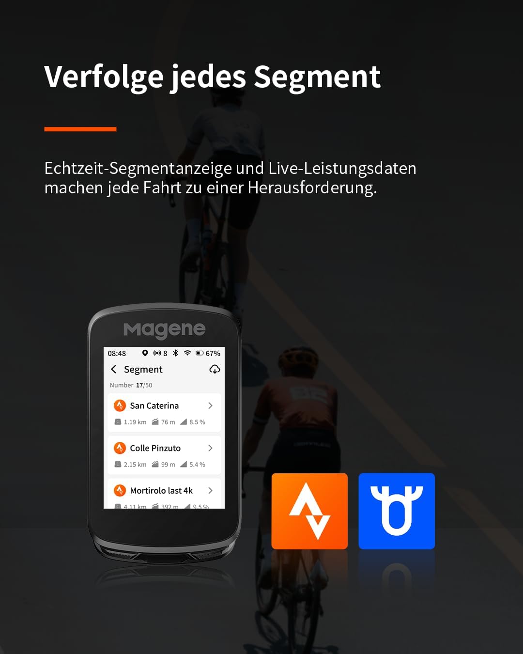 Magene C606 V2 GPS-Fahrradcomputer, Multi-Scenario ClimbPro, WLAN- & Bluetooth-Datenübertragung, Rou