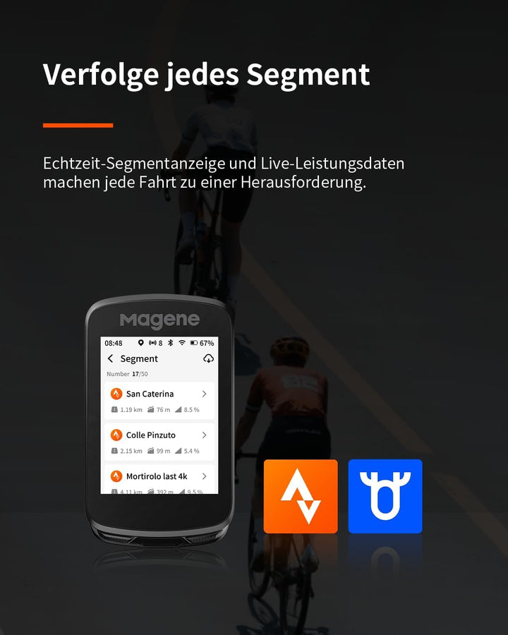 Magene C606 V2 GPS-Fahrradcomputer, Multi-Scenario ClimbPro, WLAN- & Bluetooth-Datenübertragung, Rou