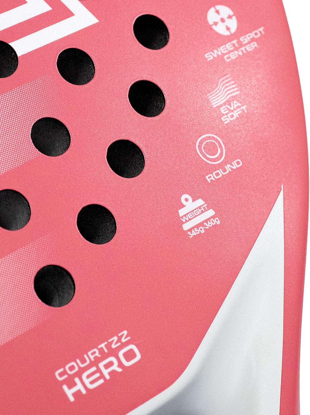 Hero Padel-Schläger, Runde Form, 3K Carbon, Eva: Soft, besonders leicht, Pink