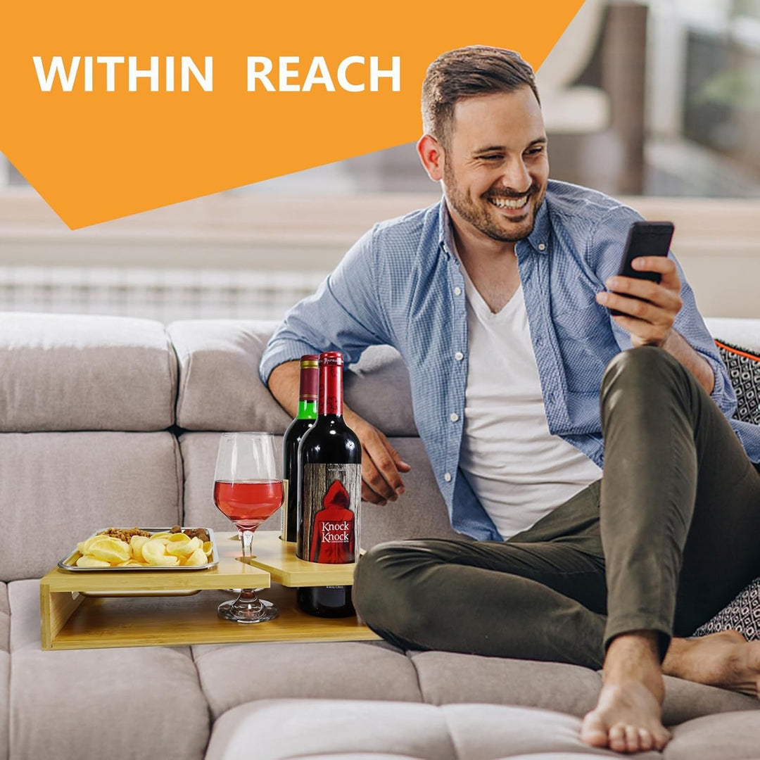 Couch Bar,Couchbar Sofa,Couchbar Snackbox, Weinhalter für die Couch, Couchbar - Sofatablett - Weinre