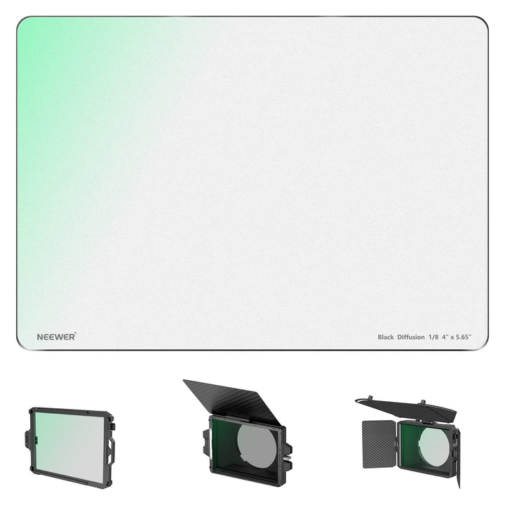 NEEWER Rechteckfilter Black Diffusion 1/8 Filter verträumter Effekt 4"x5.65" Square Kinofilter (rech