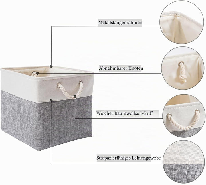 Mangata Aufbewahrungsbox Stoff,33 x 38 x 33 cm Grosser Aufbewahrungskorb, Korb Aufbewahrung für Schr