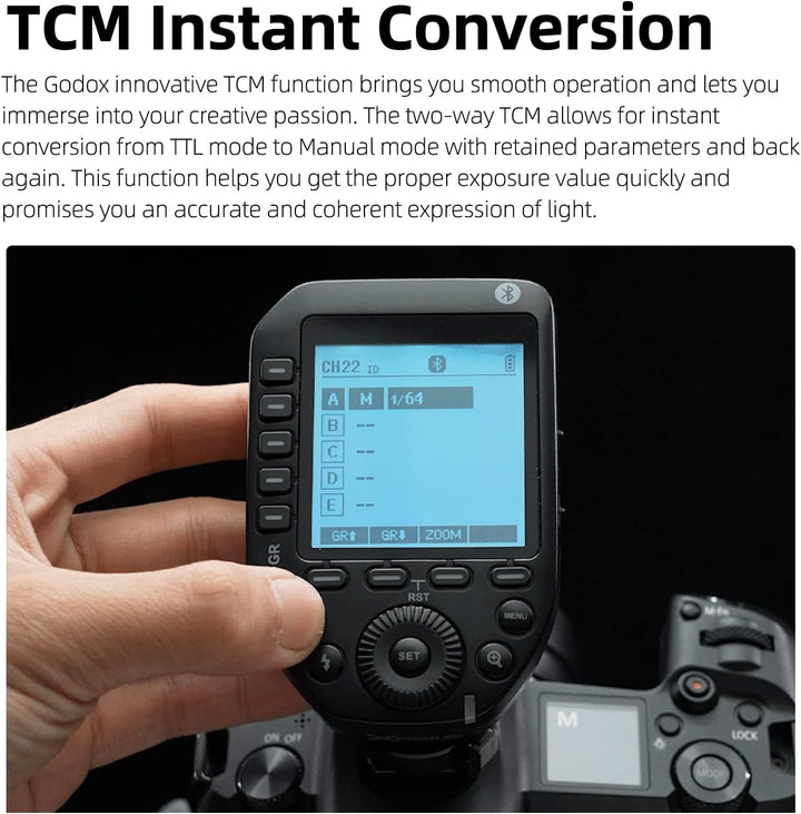 Godox XProII-C TTL Wireless Flash Trigger 1/8000s HSS, TCM Instantaneous Switching, APP Control, 16