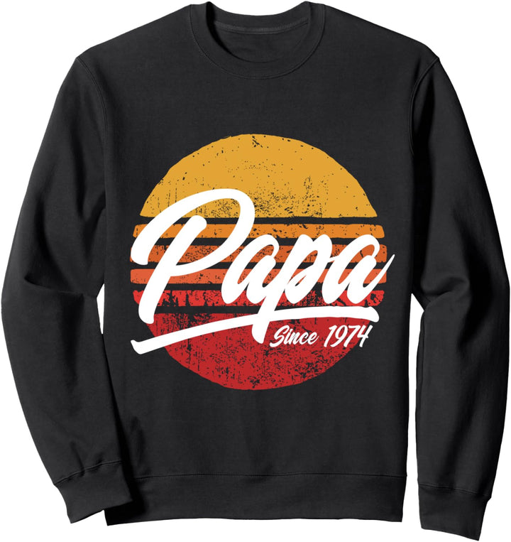 Papa seit 1974, 47. Geburtstag 47 Jahre als Papa Retro Sweatshirt