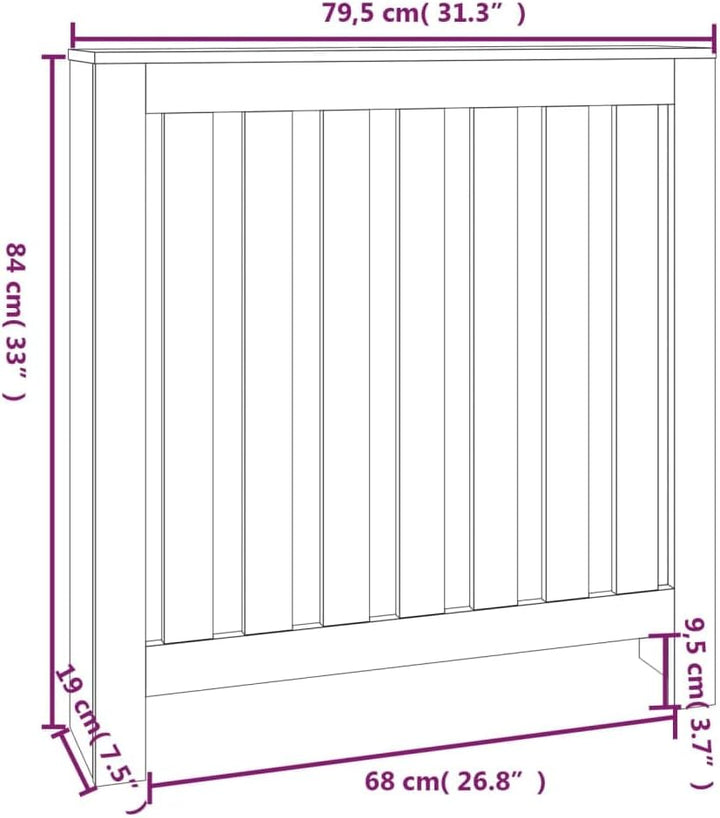 Heizkörperverkleidung 79,5x19x84 cm Heizung Heizkörper Abdeckung Rustikale Optik Heizungsabdeckung H