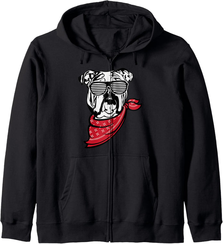 English Bulldog Face Shutter Glasses Gift Kapuzenjacke
