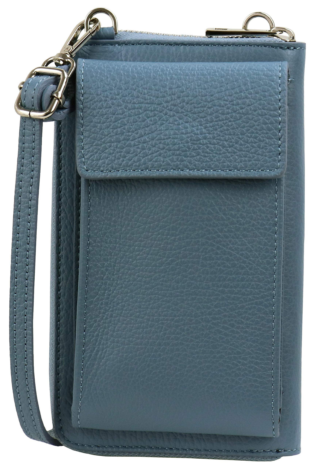 SH Leder Damen Handytasche Umhängetasche Geldbörse Multifunktion Beutel aus Echtleder Verstellbar Sc