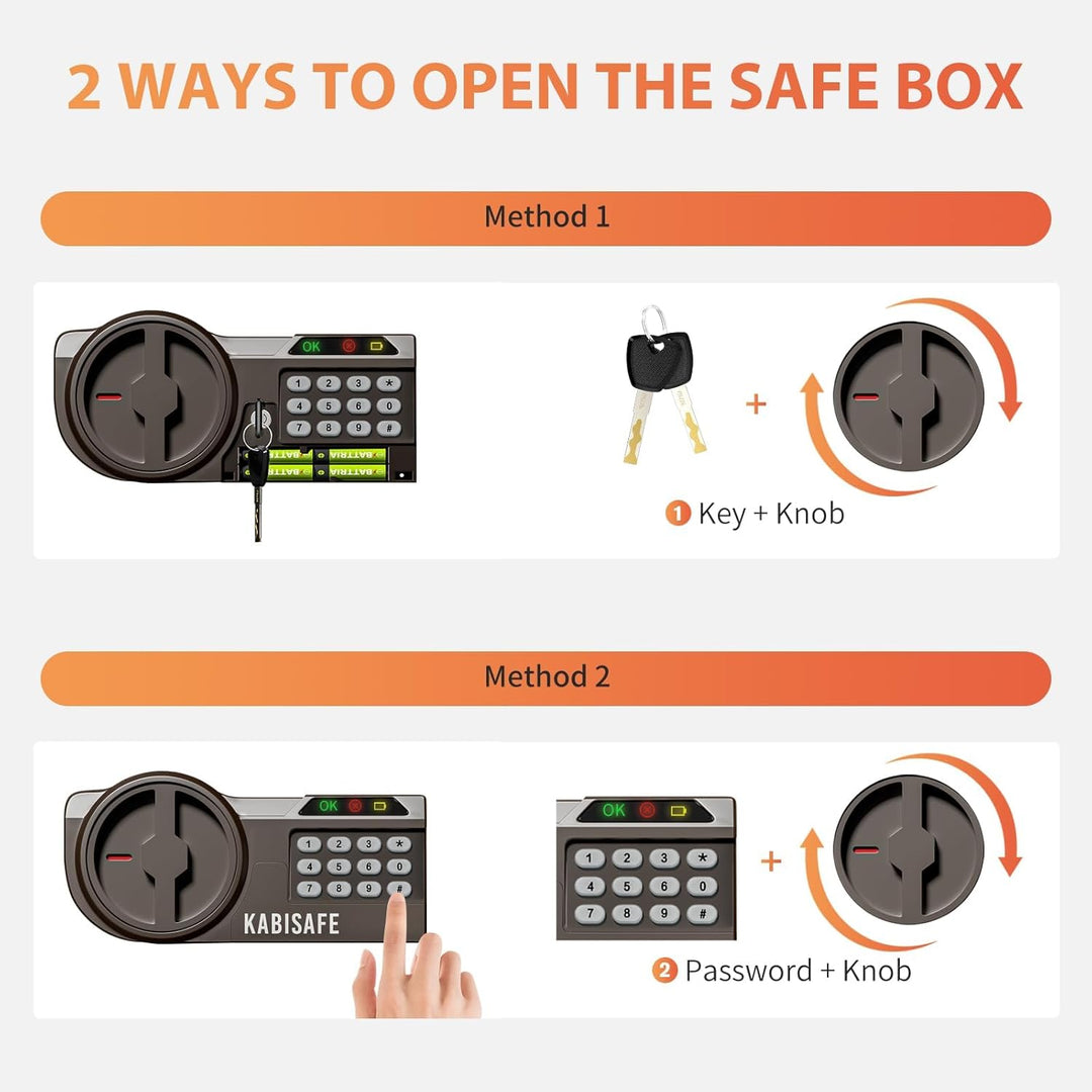 Safe Tresor 21L, Stahl Safebox, Tresor mit Zahlenschloss | Möbeltresor, Code-Alarmanlage, Herausnehm
