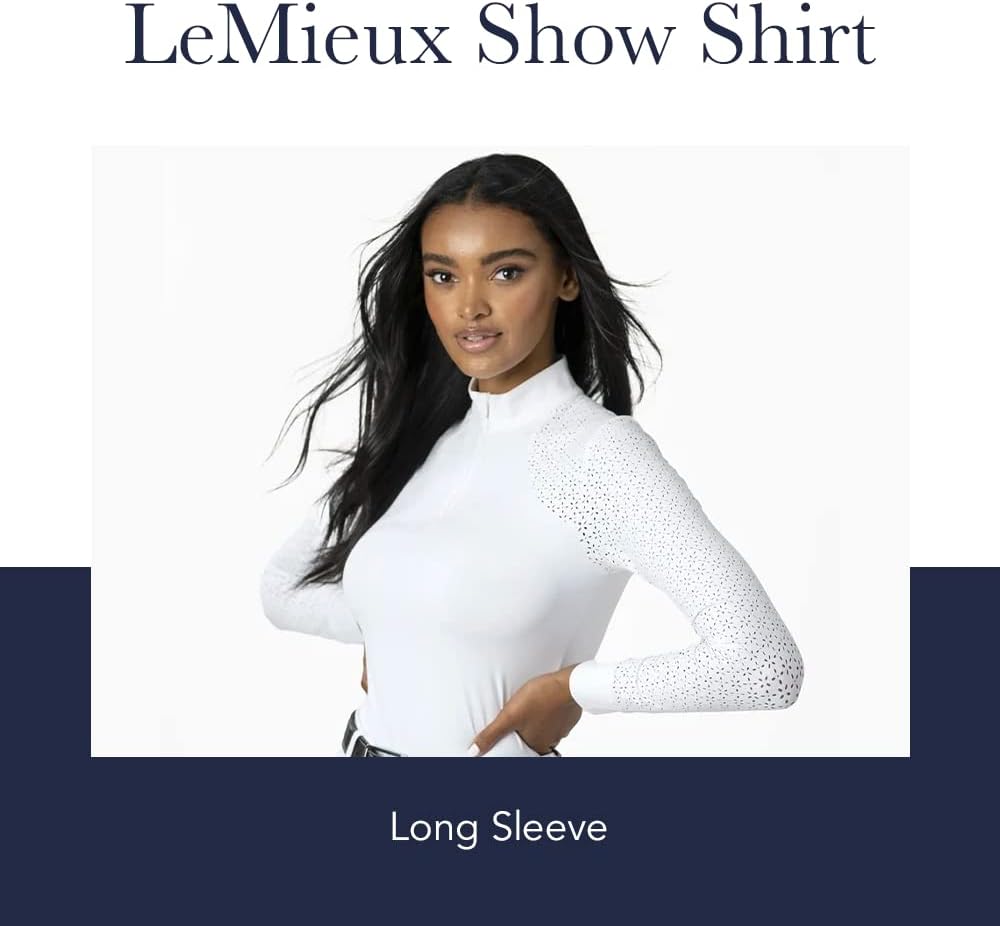 LeMieux Olivia Damen Show Shirt Langarm - Marineblau 32 Marineblau, 32 Marineblau