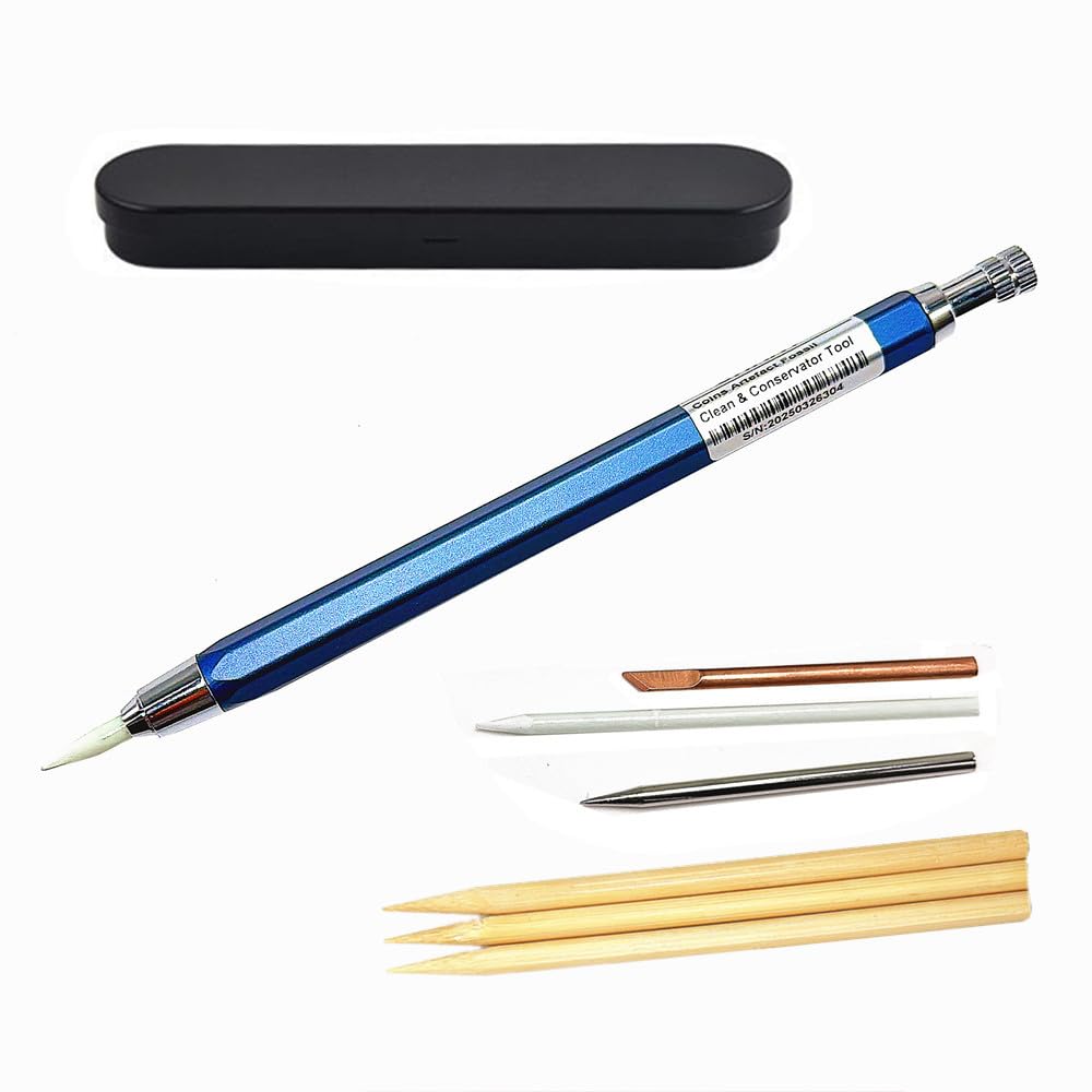 shrxy Münzreinigungsstift-Set und Reinigungs-Bambusstäbchen