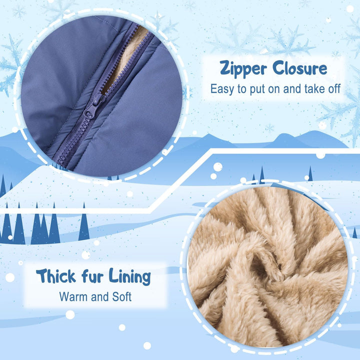 kids4ever Baby Winter Jacke Mantel Reissverschluss Kapuzenjacke Winddicht Warm Fleece Oberbekleidung
