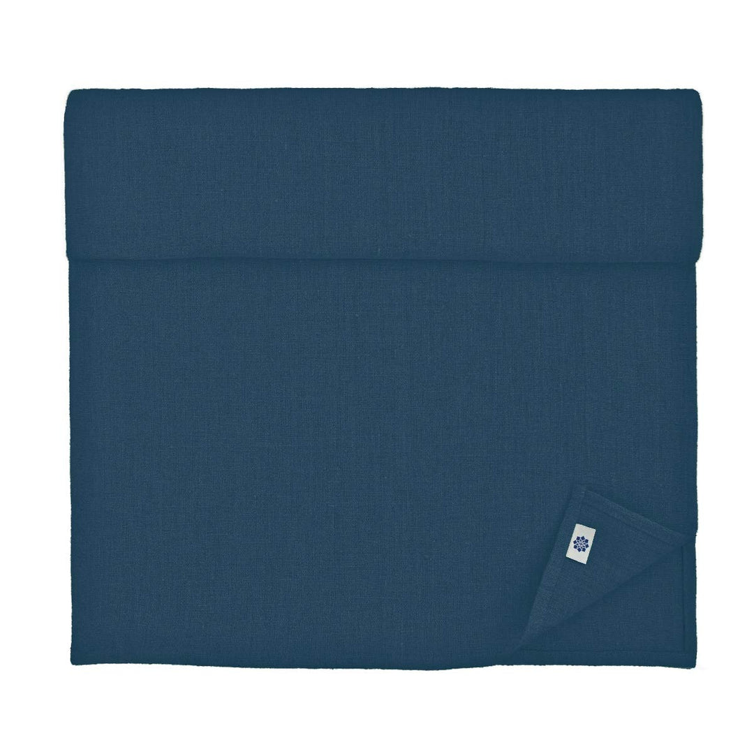 Linen &amp; Cotton Tischläufer Stoff Tischband Tischdeko Hygge 100% Leinen, Dunkelblau Blau (40 x 220 cm