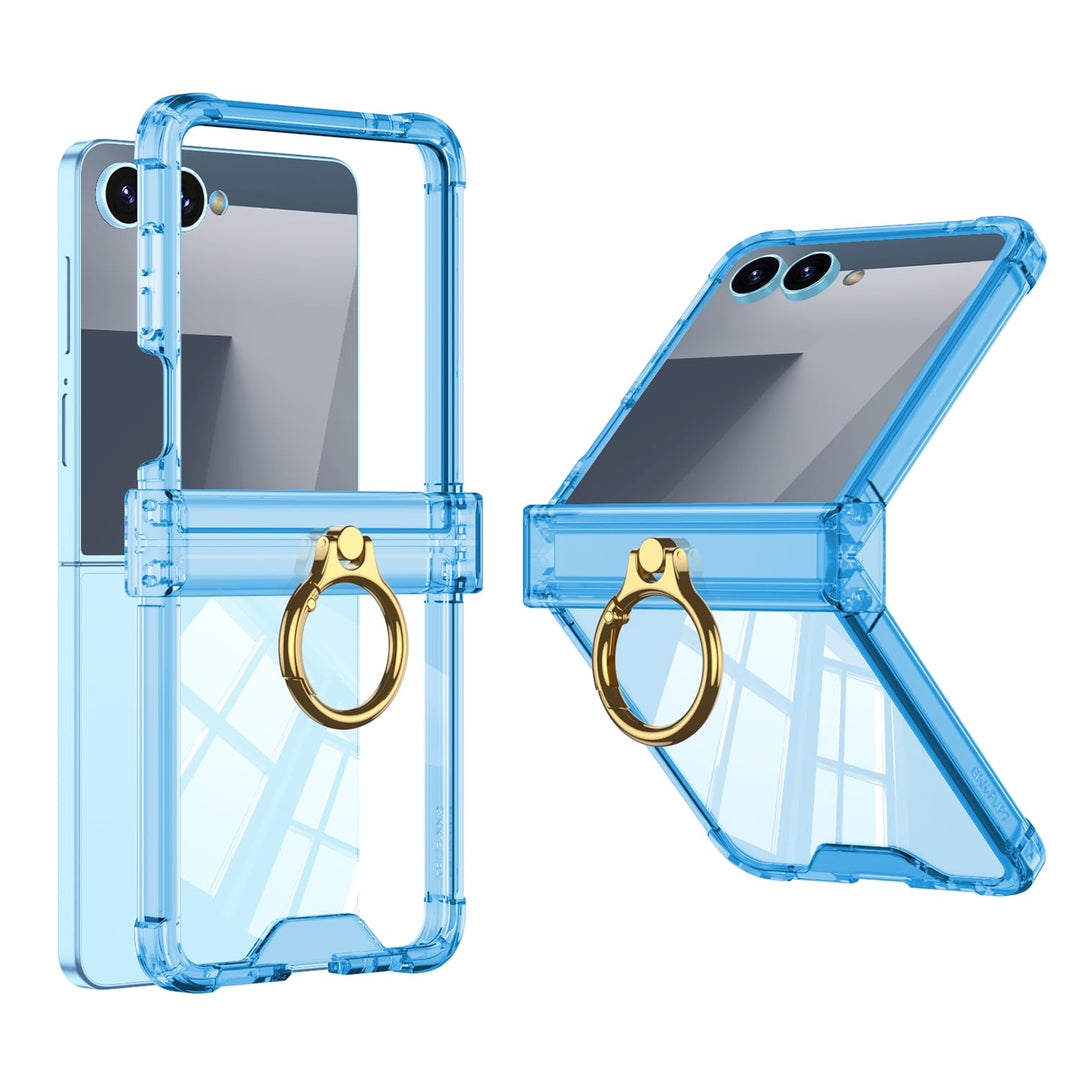 COQUE Hülle für Samsung Flip 7 Cover,Bumper Transparente Schutzhülle mit [Drehring] [Klappdeckel] Ai