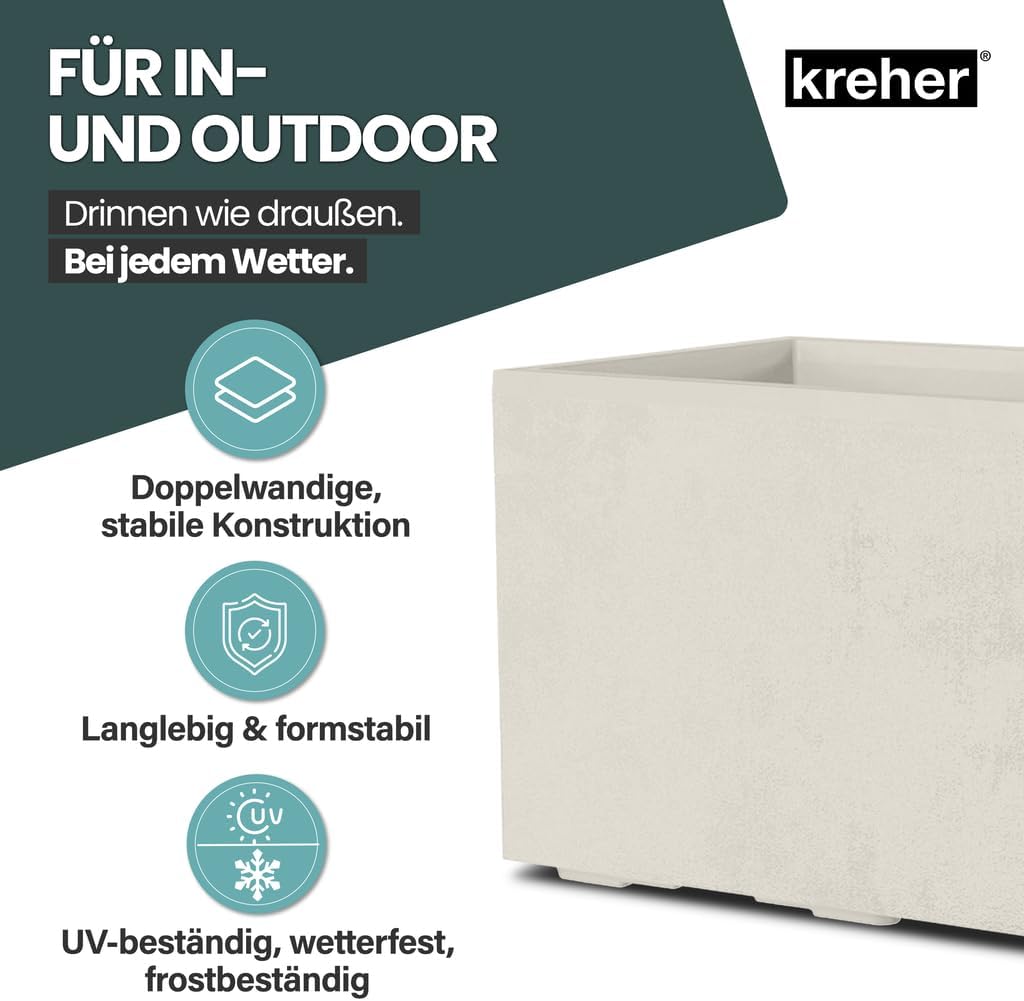 Kreher XL Pflanzkasten Millennium in verschiedenen Formaten und Farben. Tolle Naturstein Optik in Br