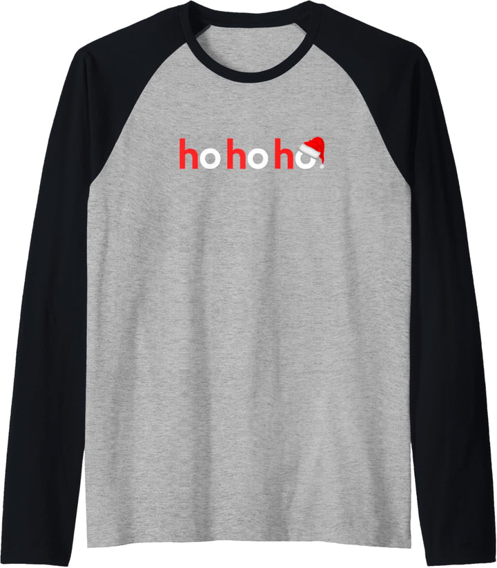 Christmas Shirts for Men Women Kids Xmas Gift Idea Ho Ho Ho Raglan