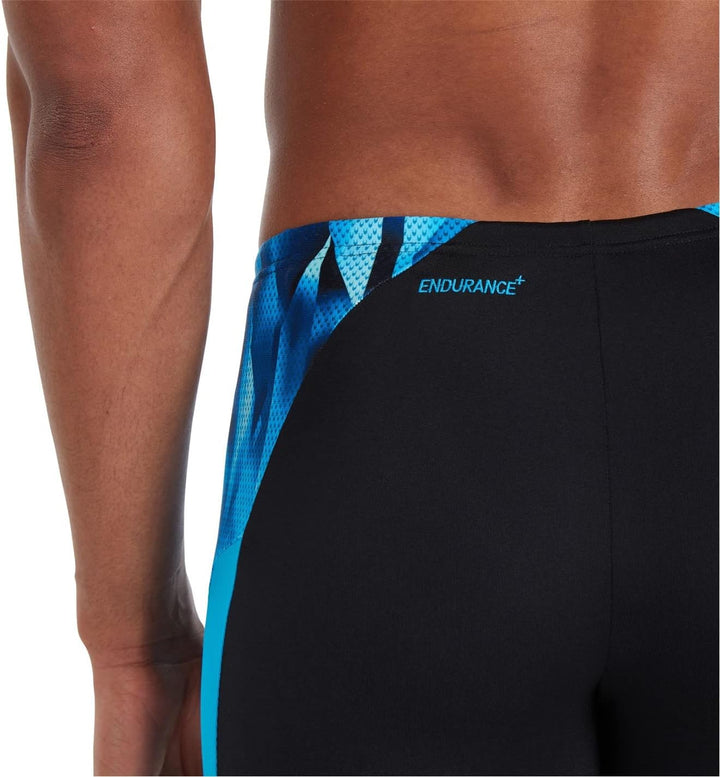Speedo Men's Swimsuit Jammer Endurance+ Splice Team Colors Jammer 22 Schwarz/Blau, 22 Schwarz/Blau