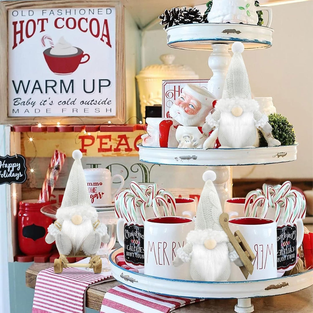 Gehydy Weihnachtswichtel Ski 3er Set Weihnachtsdeko Wichtel Weihnachten Deko Wichtel Figuren Zubehör
