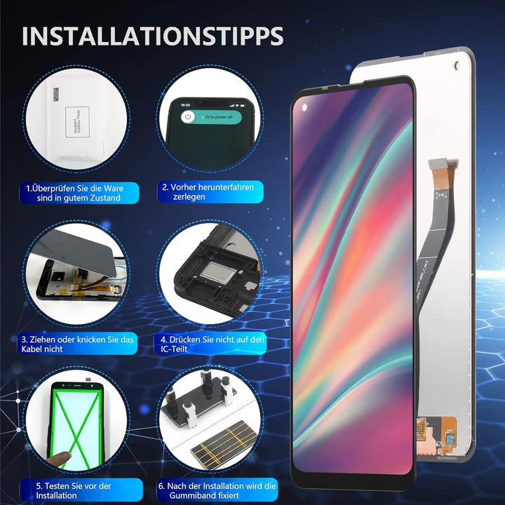 RongZy Display für Wiko View 5/View 5 Plus LCD Bildschirmersatz Digitizer Touchscreen Montiert Ersat