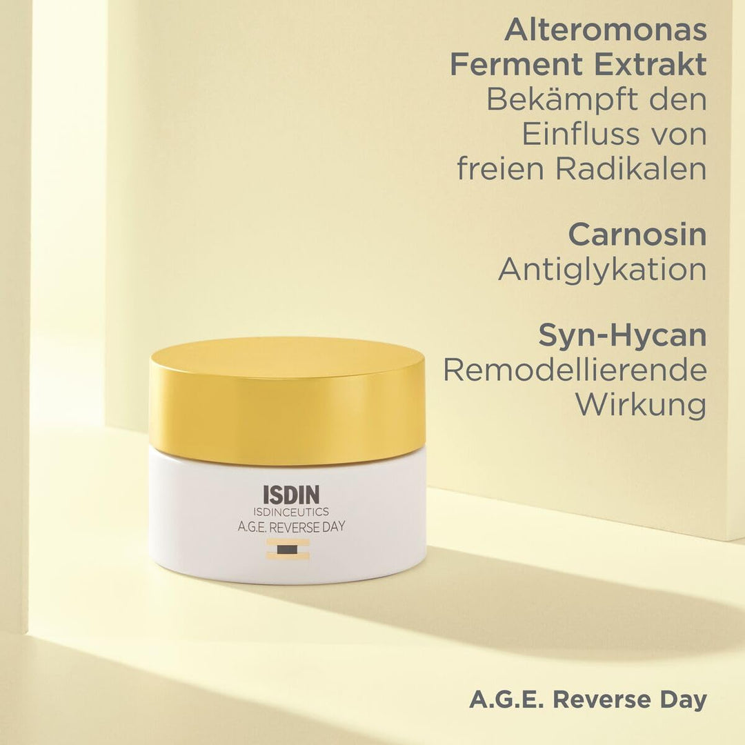 ISDIN Isdinceutics A.G.E. Reverse Day | Anti-Aging-Gesichtspflege mit Dreifach-Effekt (50 ml) Tagesc