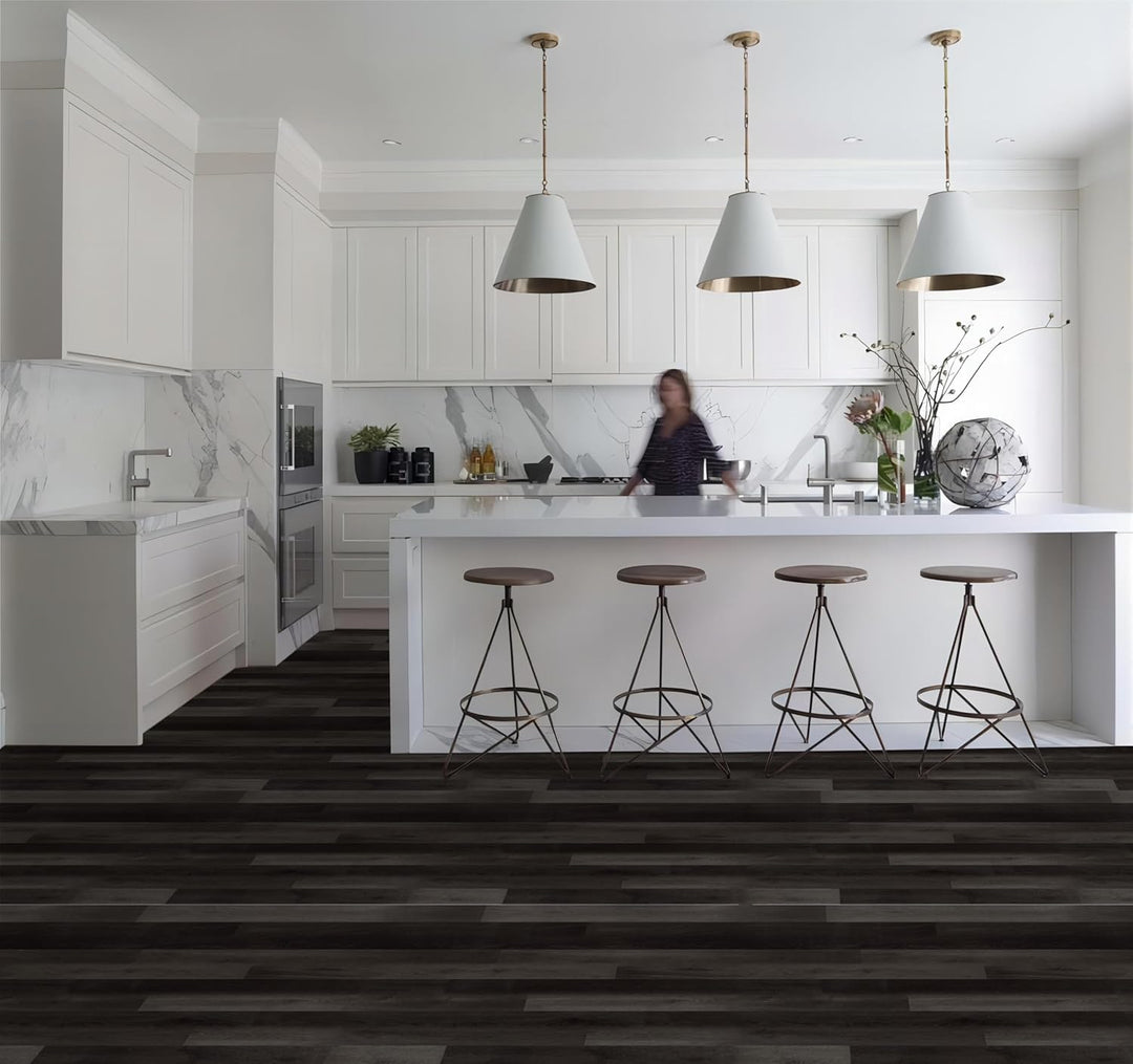 Oxdigi PVC Bodenbelag Selbstklebende 5m², Verdickt Holzoptik Vinylboden Bodenfliesen für Eingangstür