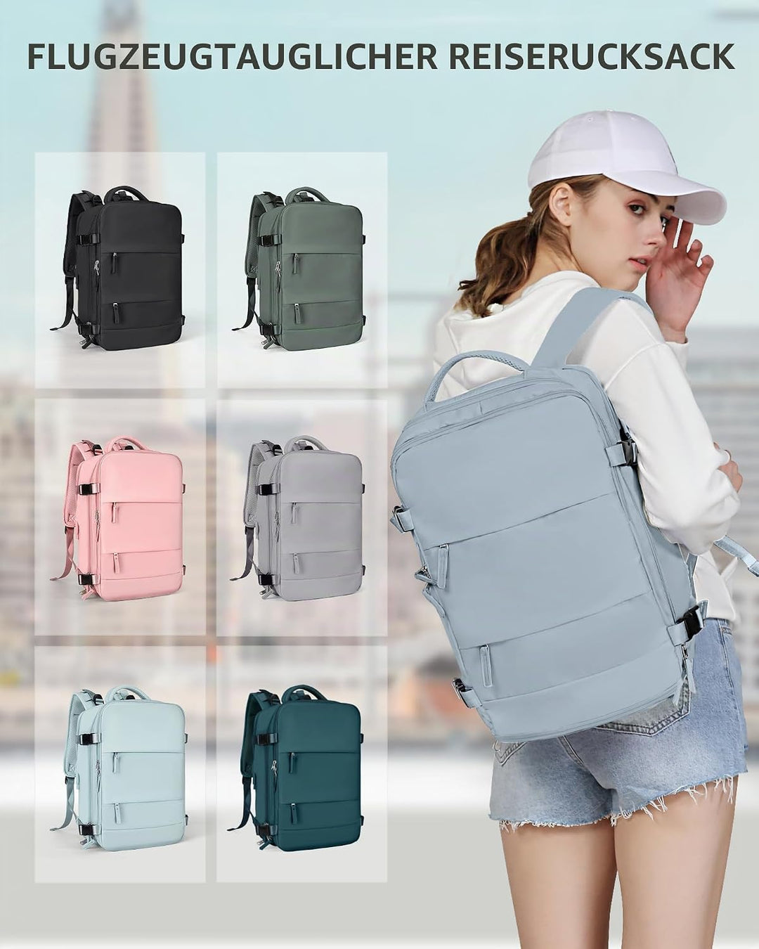 SZLX Vakuum Rucksack 40x30x20 Wizz air Handgepäck Rucksack 40x20x25 für Ryanair Vakuum Reiserucksack