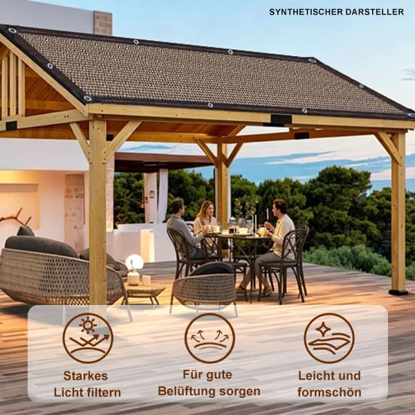 Schattennetz Beschattung Für Terrassenüberdachung Sonnenschutznetz Sonnensegel Atmungsaktiv 80% UV-S